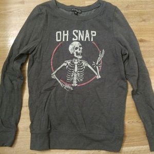 Oh Snap Skeleton Crew Neck Sweatshirt XS